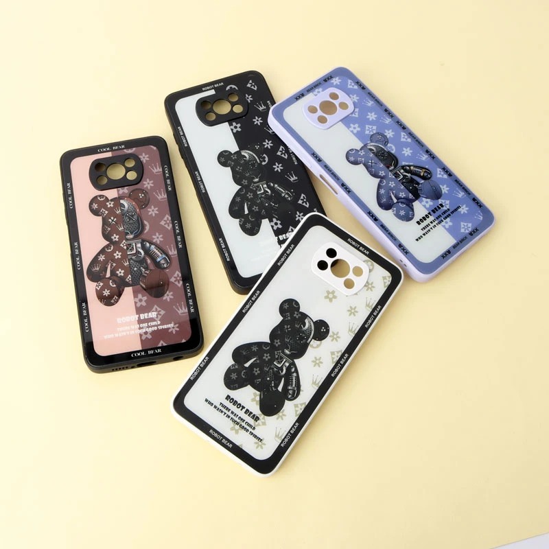 قاب پشت گلسی Robot Bear محافظ لنزدار Xiaomi Poco X3