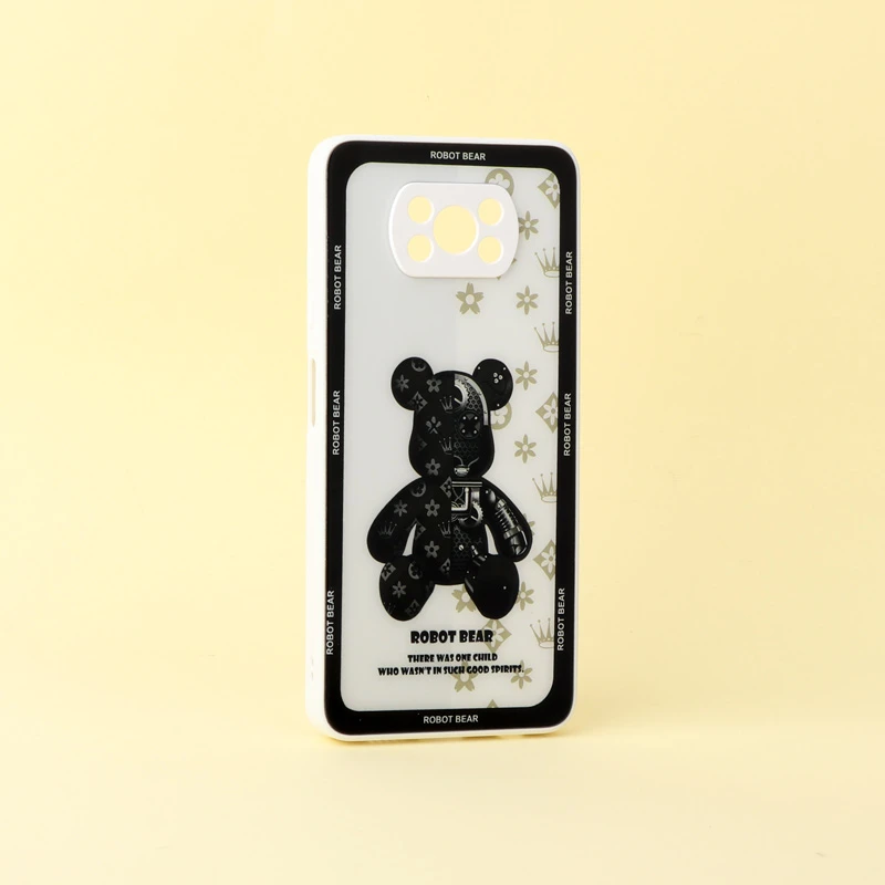 قاب پشت گلسی Robot Bear محافظ لنزدار Xiaomi Poco X3