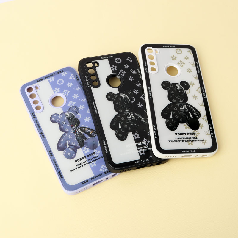 قاب پشت گلسی Robot Bear محافظ لنزدار Xiaomi Redmi Note 8