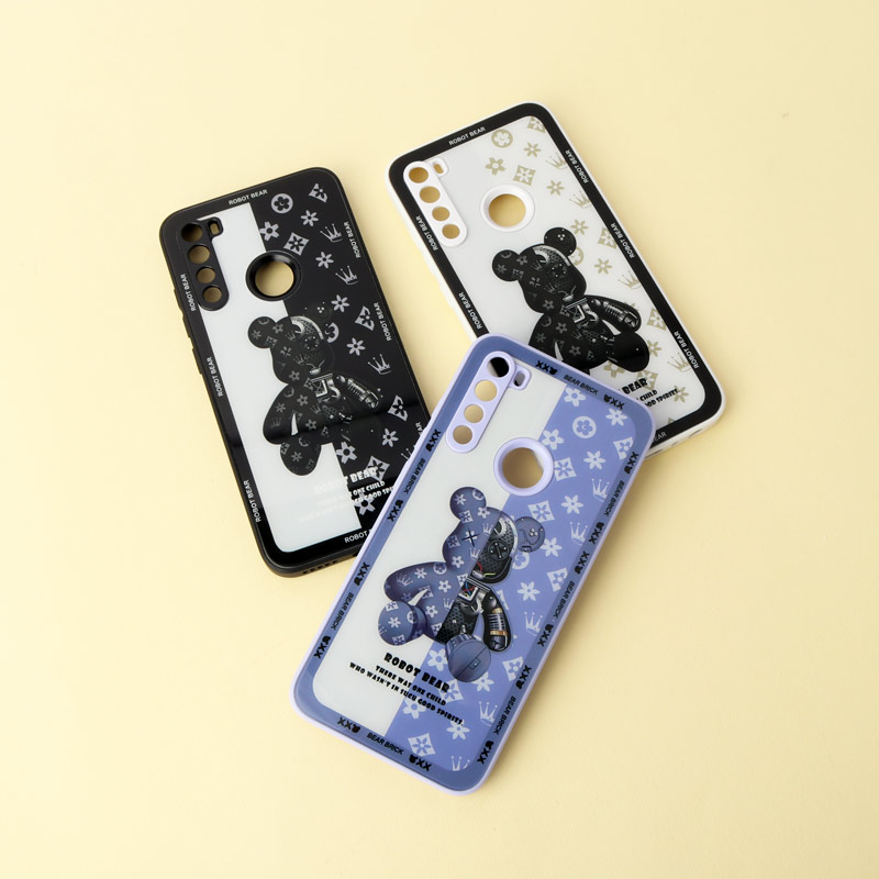 قاب پشت گلسی Robot Bear محافظ لنزدار Xiaomi Redmi Note 8