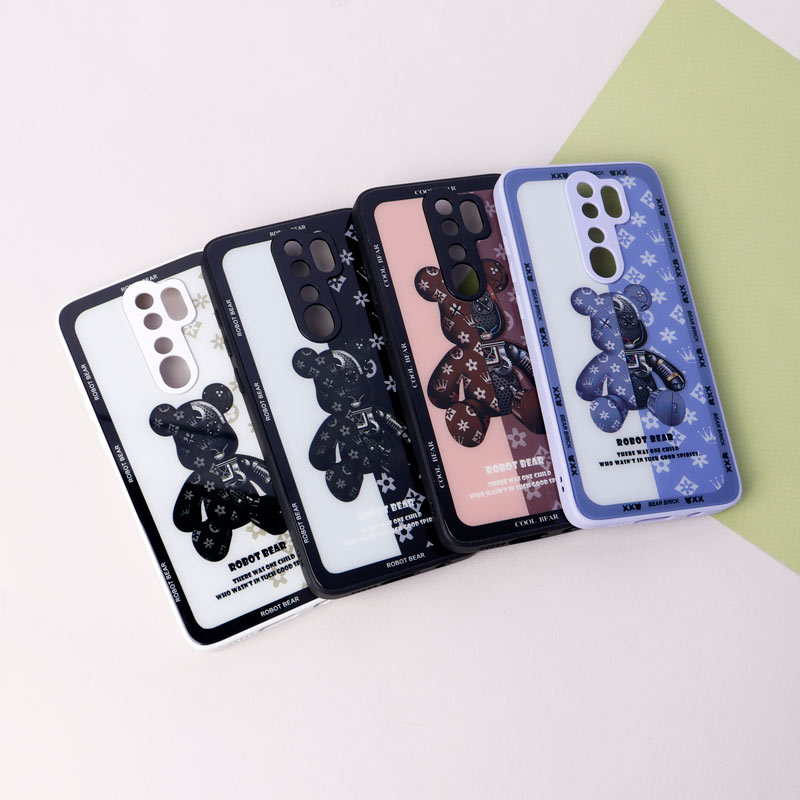 قاب پشت گلسی Robot Bear محافظ لنزدار Xiaomi Redmi Note 8 Pro