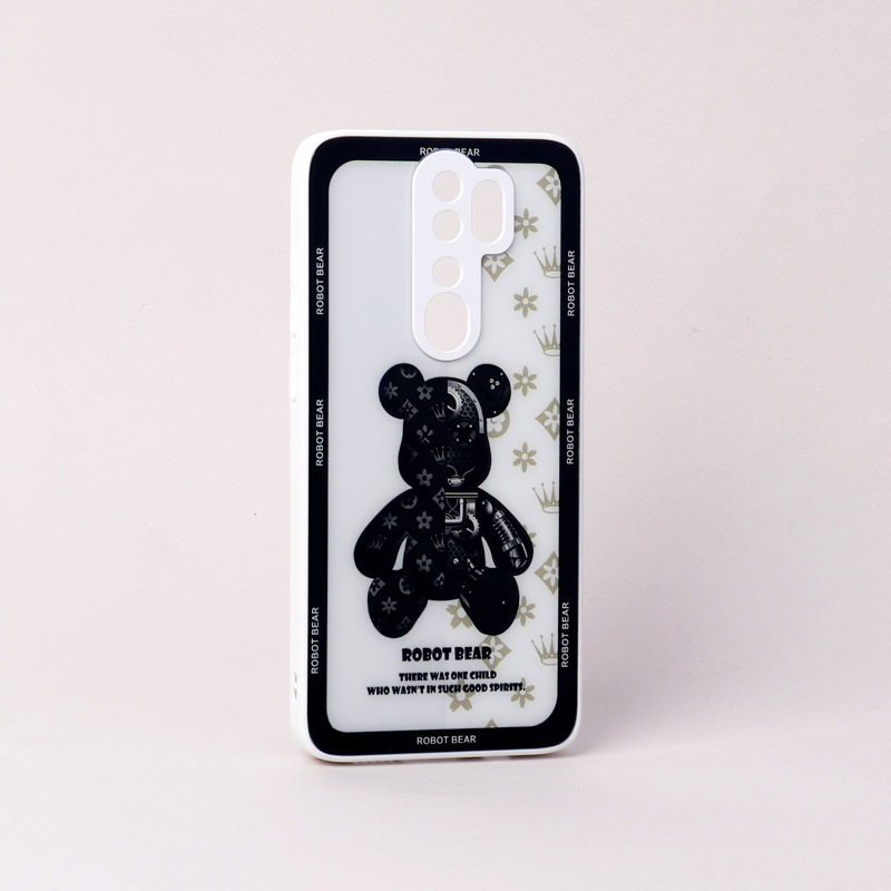 قاب پشت گلسی Robot Bear محافظ لنزدار Xiaomi Redmi Note 8 Pro