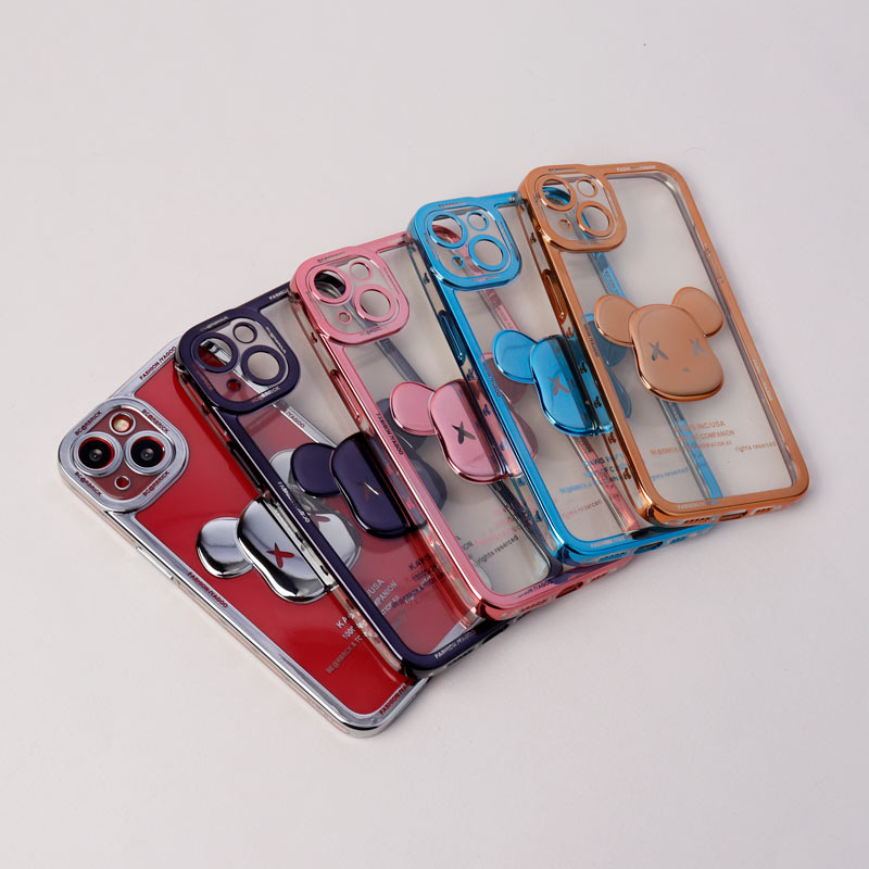 قاب ژله ای براق طرح Bearbrick محافظ لنزدار iPhone 13