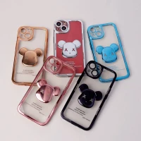 قاب ژله ای براق طرح Bearbrick محافظ لنزدار iPhone 13