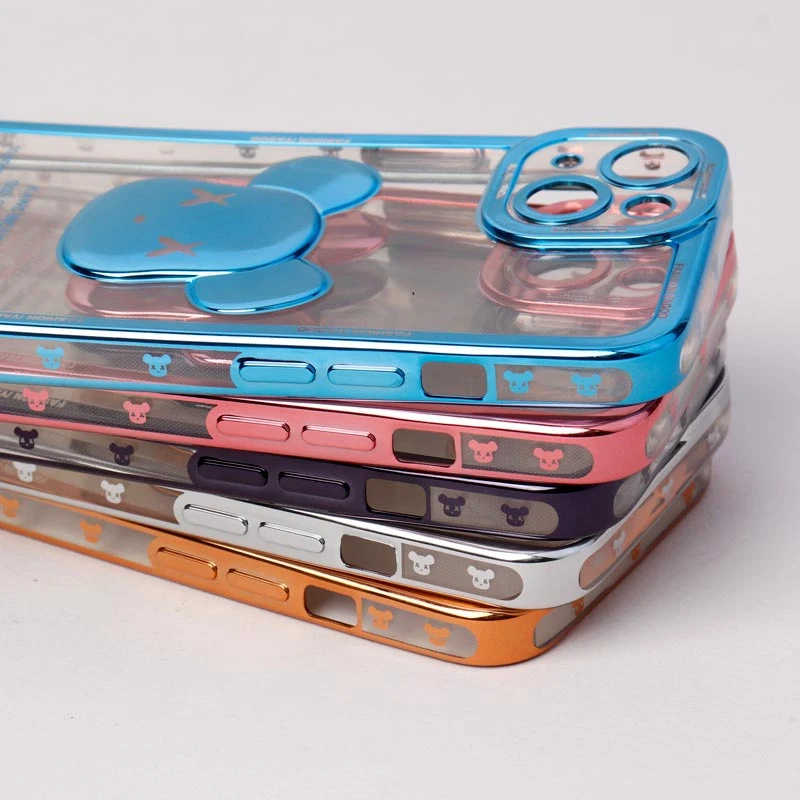قاب ژله ای براق طرح Bearbrick محافظ لنزدار iPhone 13