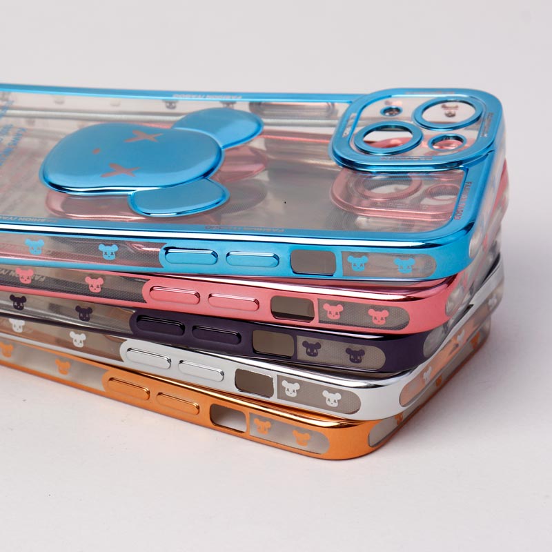 قاب ژله ای براق طرح Bearbrick محافظ لنزدار iPhone 13