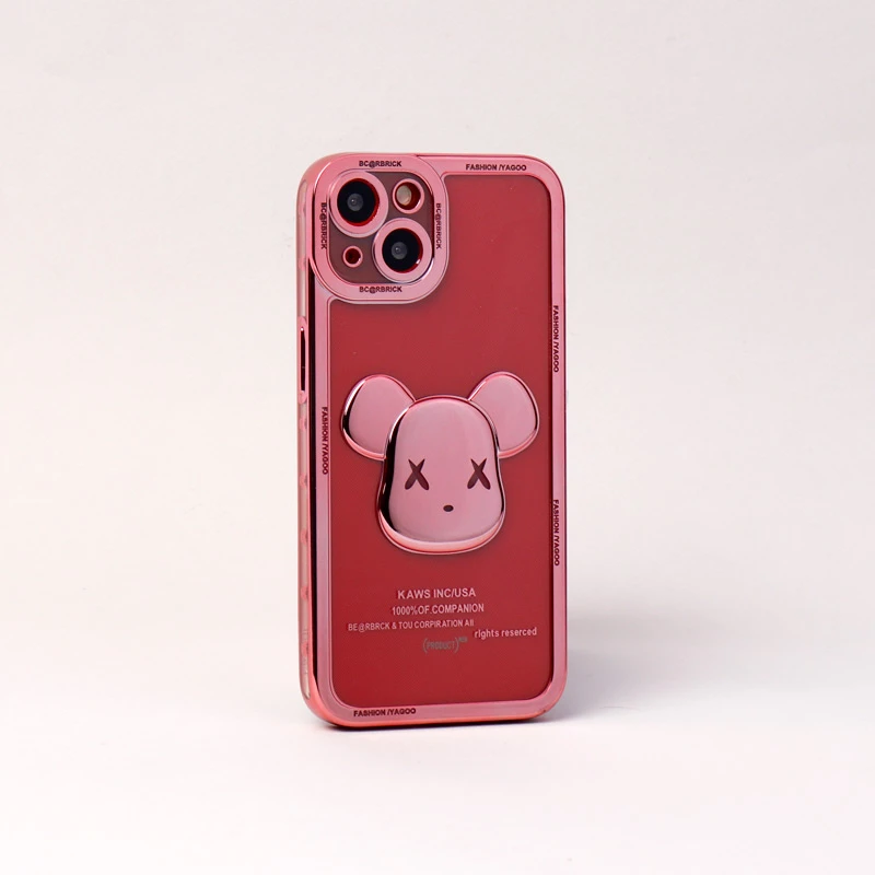 قاب ژله ای براق طرح Bearbrick محافظ لنزدار iPhone 13
