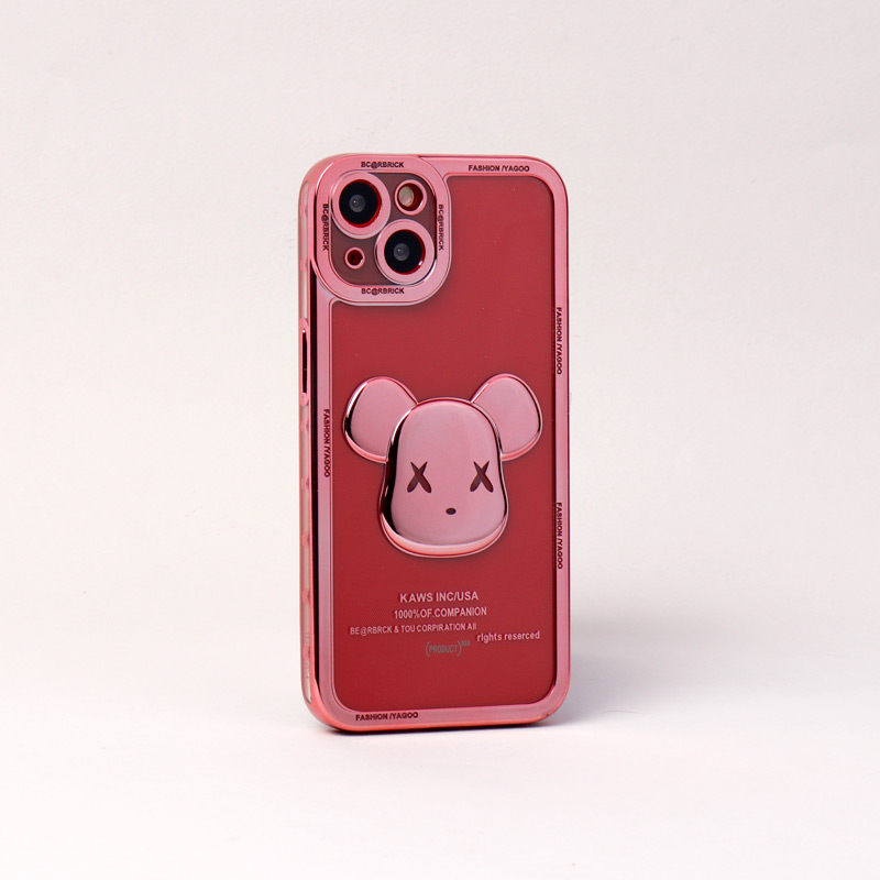 قاب ژله ای براق طرح Bearbrick محافظ لنزدار iPhone 13