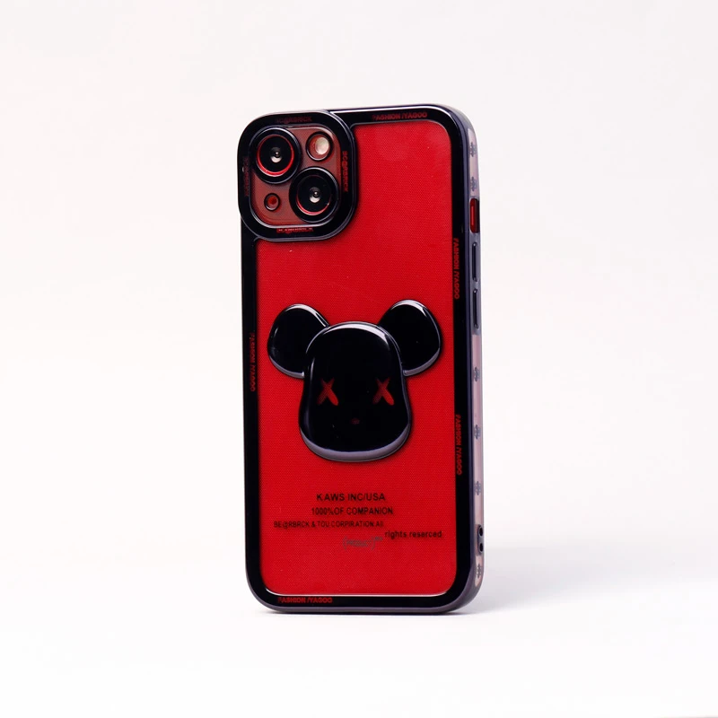قاب ژله ای براق طرح Bearbrick محافظ لنزدار iPhone 13