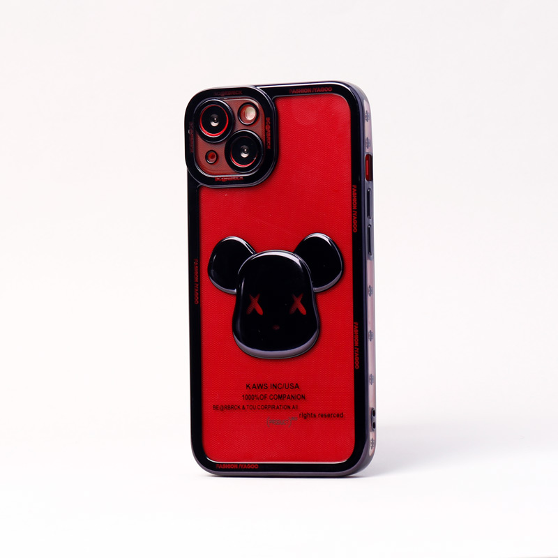 قاب ژله ای براق طرح Bearbrick محافظ لنزدار iPhone 13
