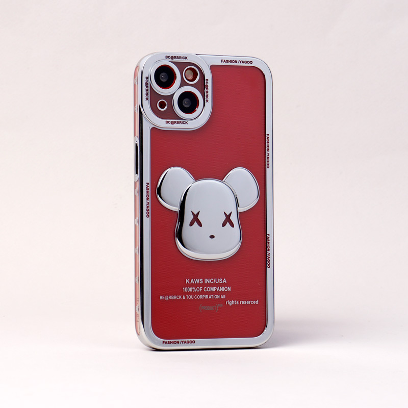قاب ژله ای براق طرح Bearbrick محافظ لنزدار iPhone 13