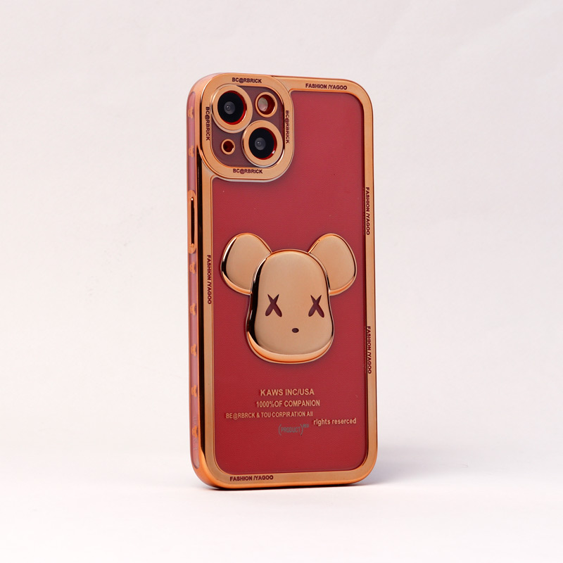 قاب ژله ای براق طرح Bearbrick محافظ لنزدار iPhone 13