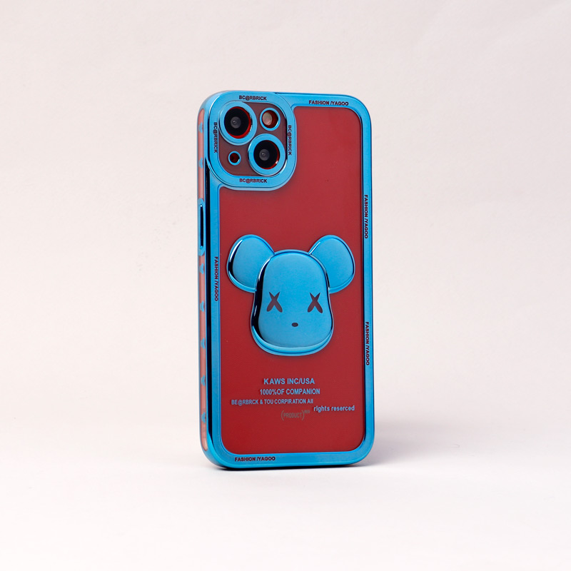 قاب ژله ای براق طرح Bearbrick محافظ لنزدار iPhone 13