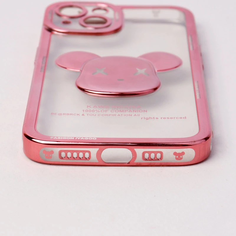 قاب ژله ای براق طرح Bearbrick محافظ لنزدار iPhone 13