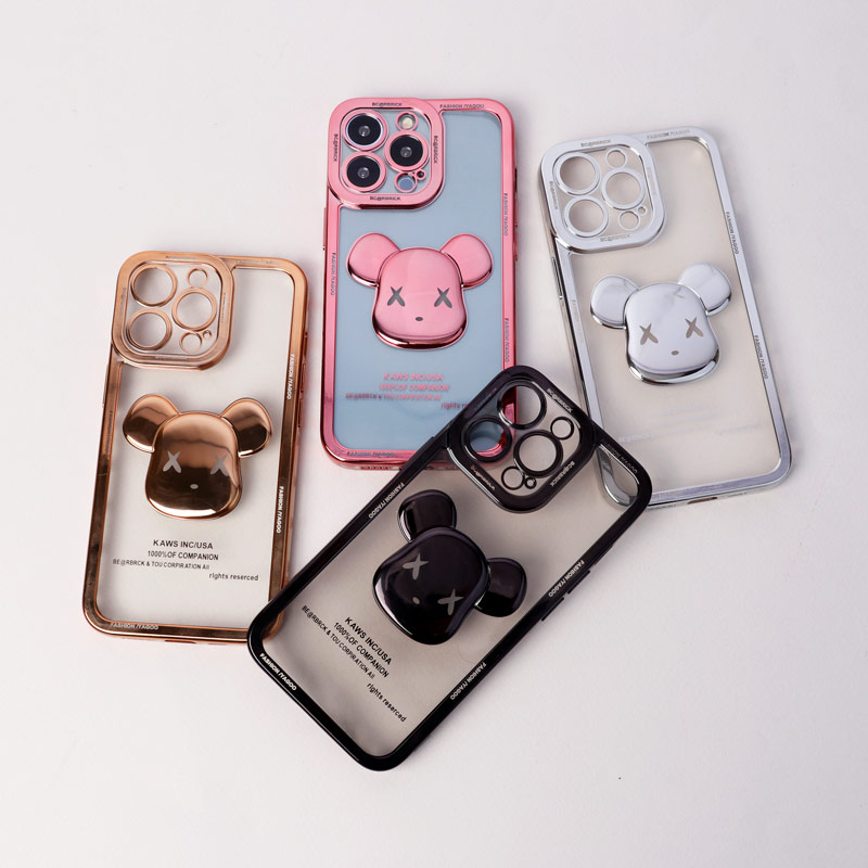قاب ژله ای براق طرح Bearbrick محافظ لنزدار iPhone 13 Pro