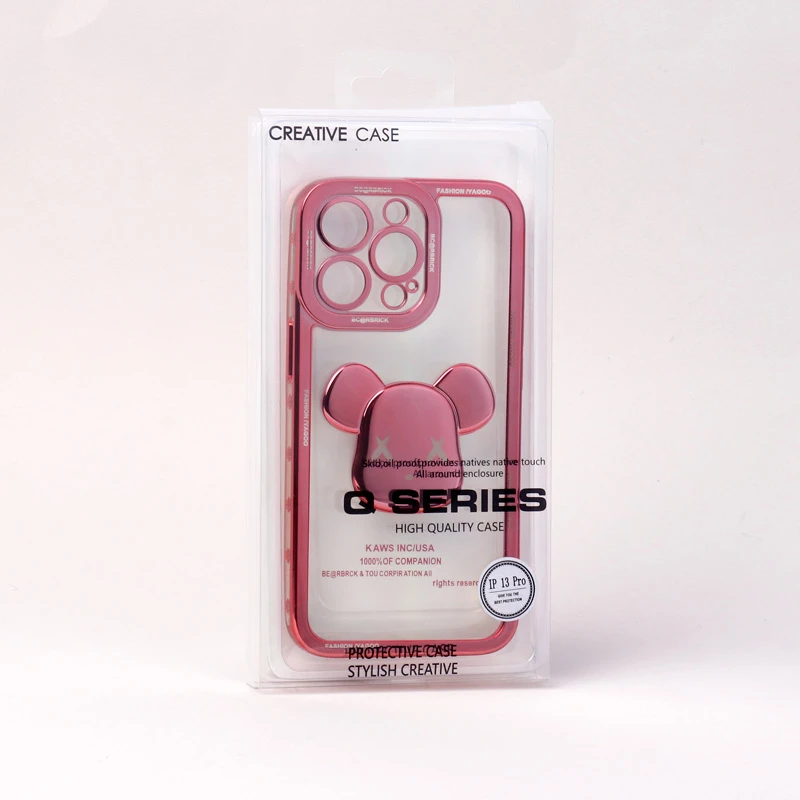 قاب ژله ای براق طرح Bearbrick محافظ لنزدار iPhone 13 Pro