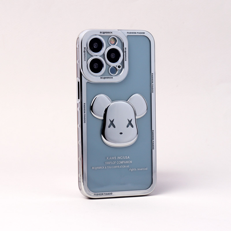 قاب ژله ای براق طرح Bearbrick محافظ لنزدار iPhone 13 Pro