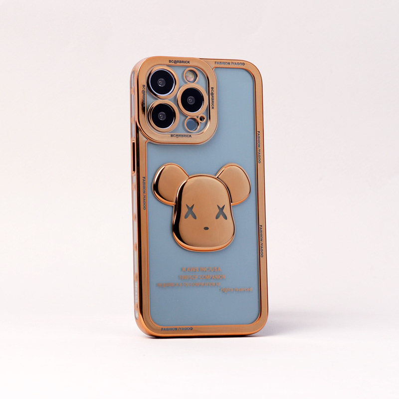 قاب ژله ای براق طرح Bearbrick محافظ لنزدار iPhone 13 Pro