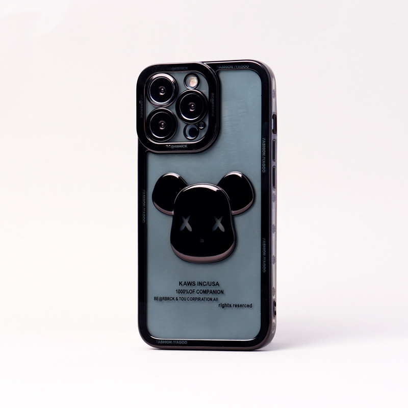 قاب ژله ای براق طرح Bearbrick محافظ لنزدار iPhone 13 Pro