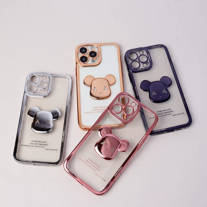 قاب ژله ای براق طرح Bearbrick محافظ لنزدار iPhone 13 Pro Max
