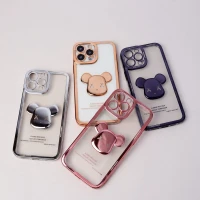 قاب ژله ای براق طرح Bearbrick محافظ لنزدار iPhone 13 Pro Max