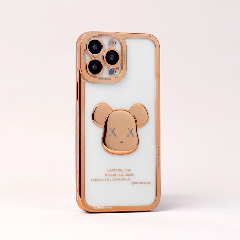 قاب ژله ای براق طرح Bearbrick محافظ لنزدار iPhone 13 Pro Max