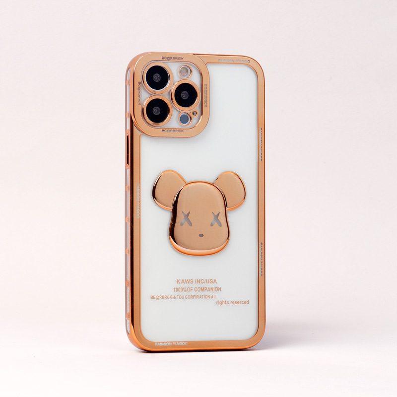 قاب ژله ای براق طرح Bearbrick محافظ لنزدار iPhone 13 Pro Max