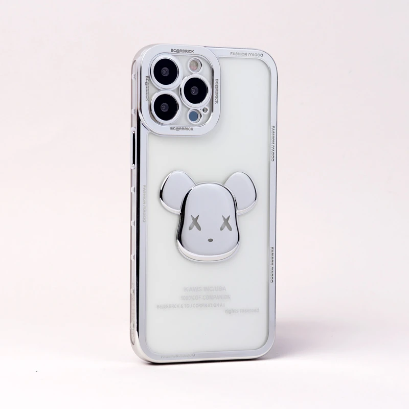 قاب ژله ای براق طرح Bearbrick محافظ لنزدار iPhone 13 Pro Max