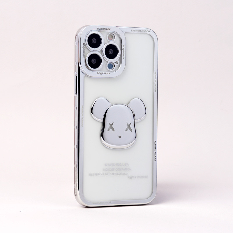 قاب ژله ای براق طرح Bearbrick محافظ لنزدار iPhone 13 Pro Max