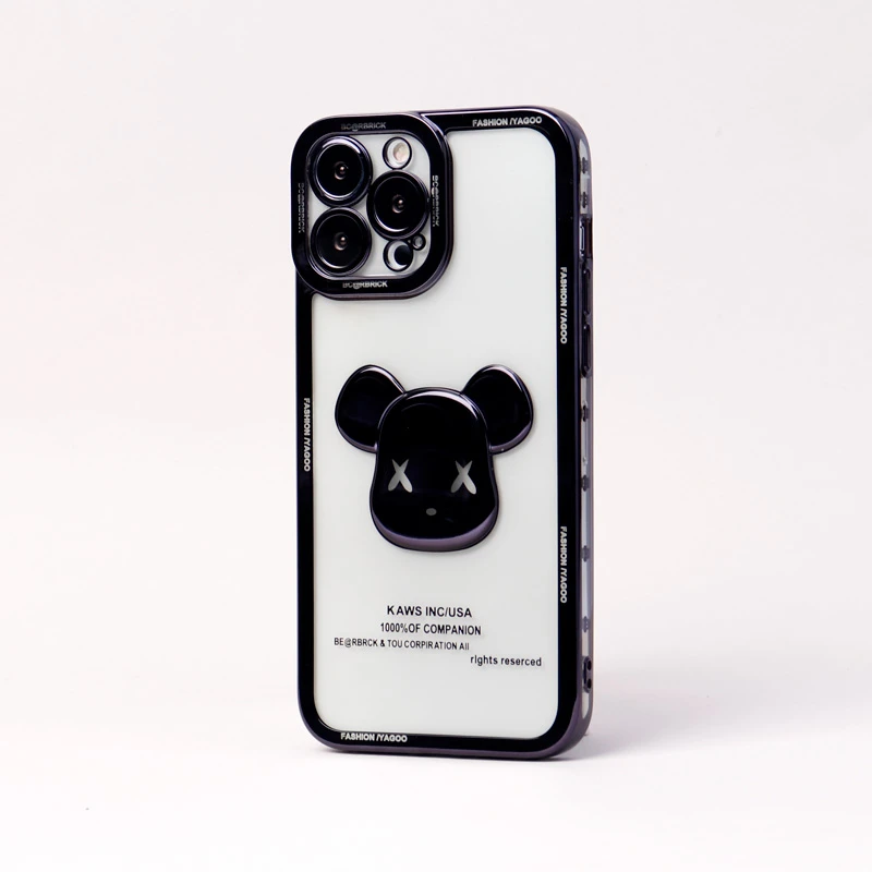 قاب ژله ای براق طرح Bearbrick محافظ لنزدار iPhone 13 Pro Max
