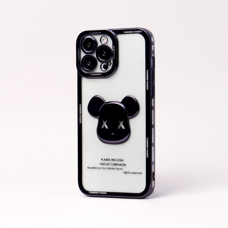 قاب ژله ای براق طرح Bearbrick محافظ لنزدار iPhone 13 Pro Max