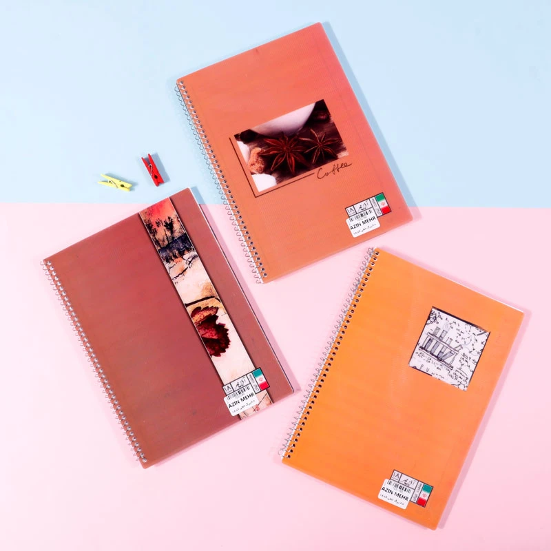 دفتر سیمی 80 برگ طرح کلاسیک آذین مهر کد 18