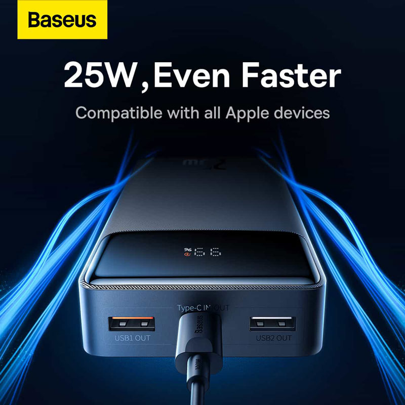 پاور بانک فست شارژ 20000 باسئوس Baseus Bipow PPBD25K QC3.0 PD 25W