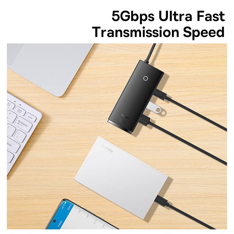 هاب 6 پورت Type-C باسئوس WKQX05000