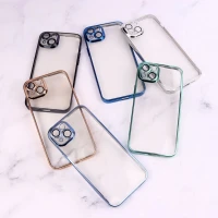 قاب شفاف ژله ای رنگی محافظ لنزدار iPhone 14 Plus