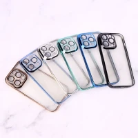 قاب شفاف ژله ای رنگی محافظ لنزدار iPhone 14 Pro