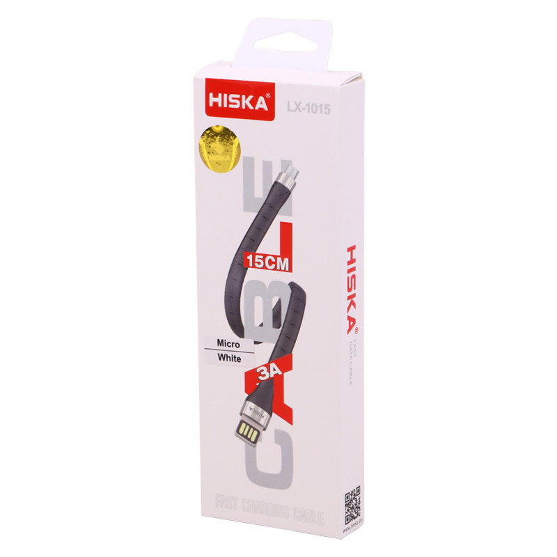کابل کوتاه میکرو یو اس بی فست شارژ Hiska LX-1015 3A 15CM