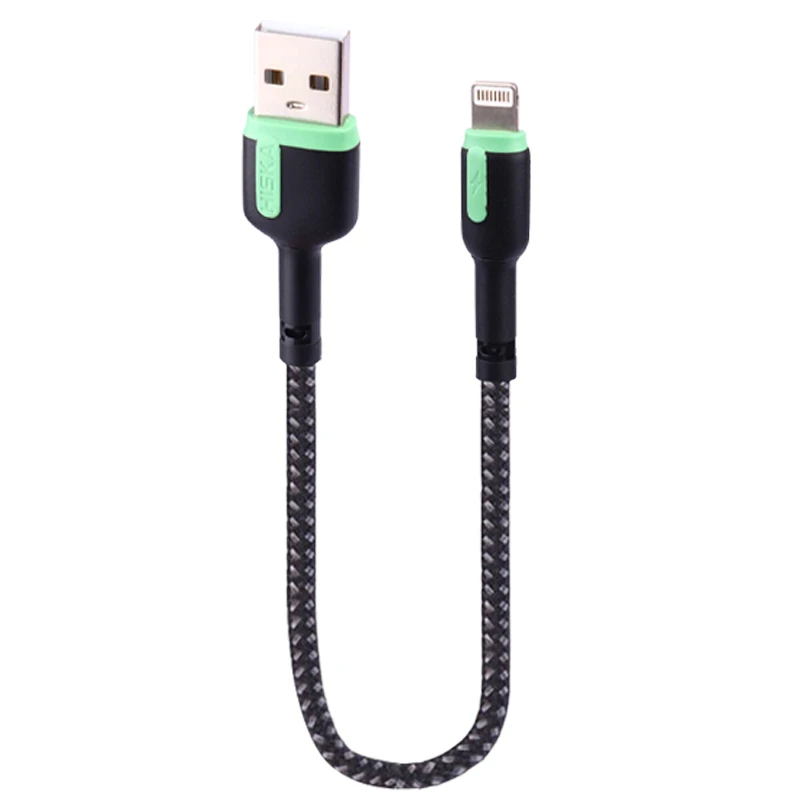 کابل کوتاه لایتنینگ فست شارژ 3 آمپر هیسکا LX-1020 طول 20 سانتی متر