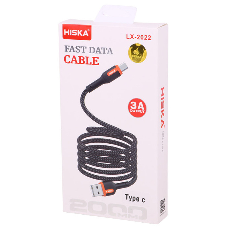 کابل تایپ سی فست شارژ Hiska LX-2022 3A 2m