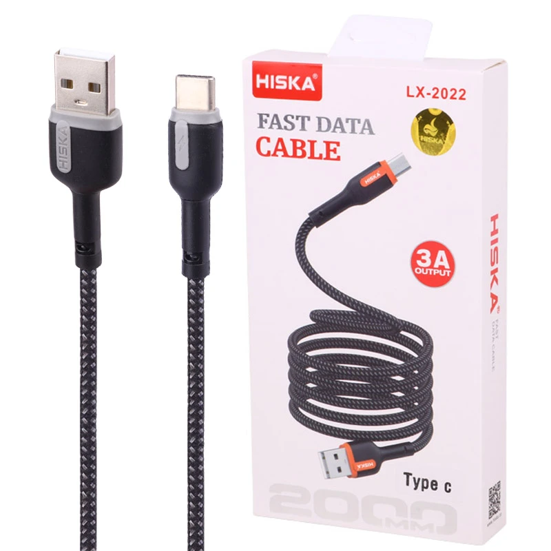 کابل تایپ سی فست شارژ 3 آمپر هیسکا LX-2022 طول 2 متر