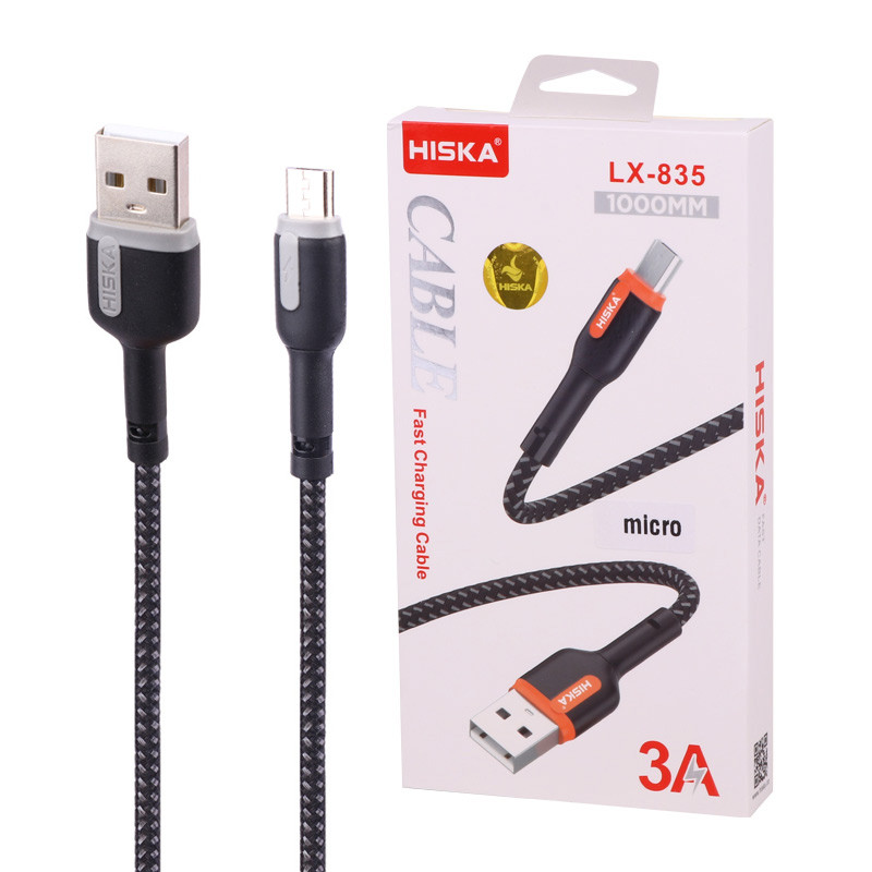 کابل میکرو یو اس بی فست شارژ Hiska LX-835 3A 1m