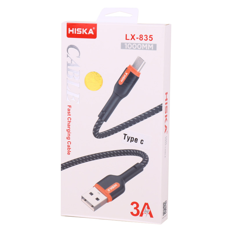 کابل تایپ سی فست شارژ Hiska LX-835 3A 1m