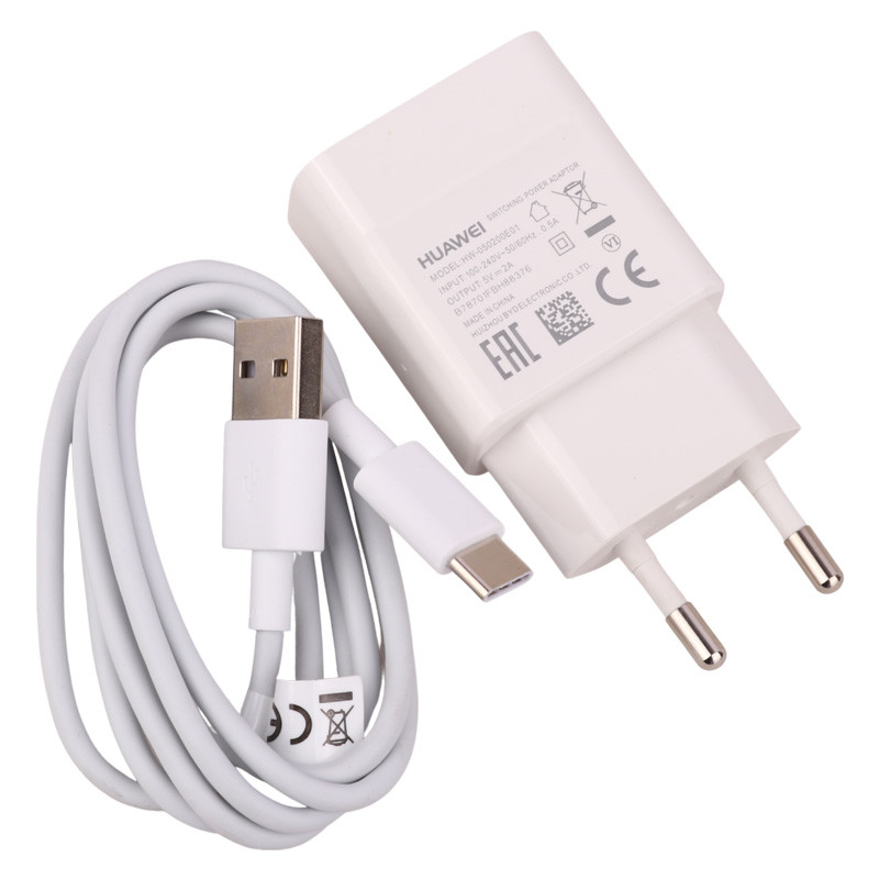 شارژر دیواری Huawei HW-050200E01 2A 10W + کابل تایپ سی شرینک