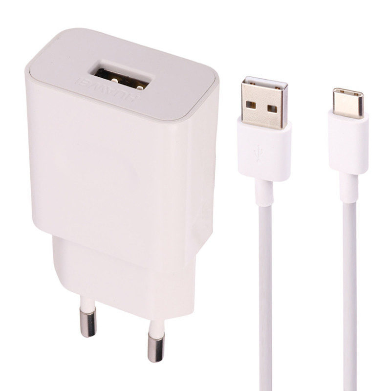 شارژر دیواری Huawei HW-050200E01 2A 10W + کابل تایپ سی شرینک