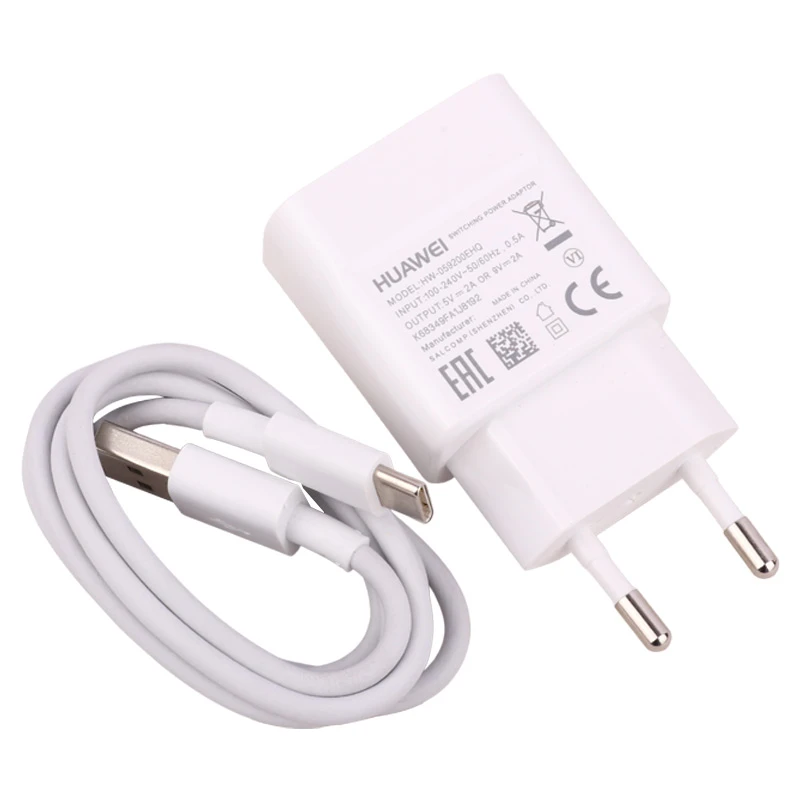 شارژر دیواری 18 وات هواوی HW-059200EHQ 2A + کابل تایپ سی شرینک