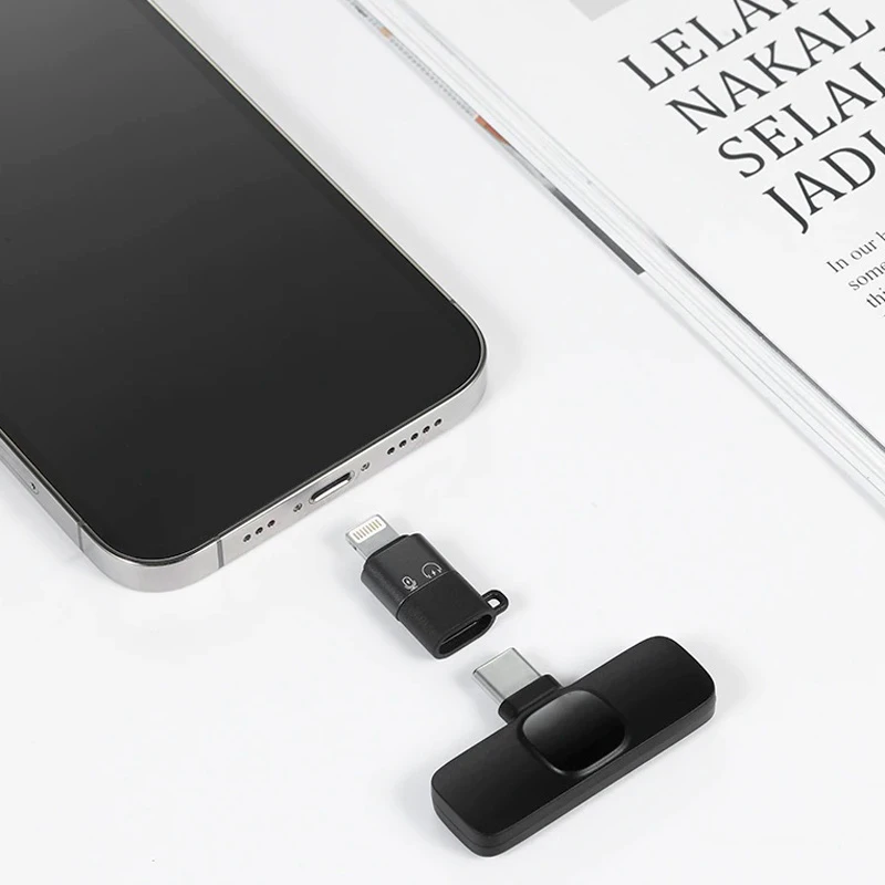 میکروفون یقه ای بی سیم K9 + تبدیل Type-C to Lightning