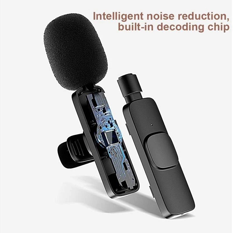 میکروفون یقه ای بی سیم K9 + تبدیل Type-C to Lightning