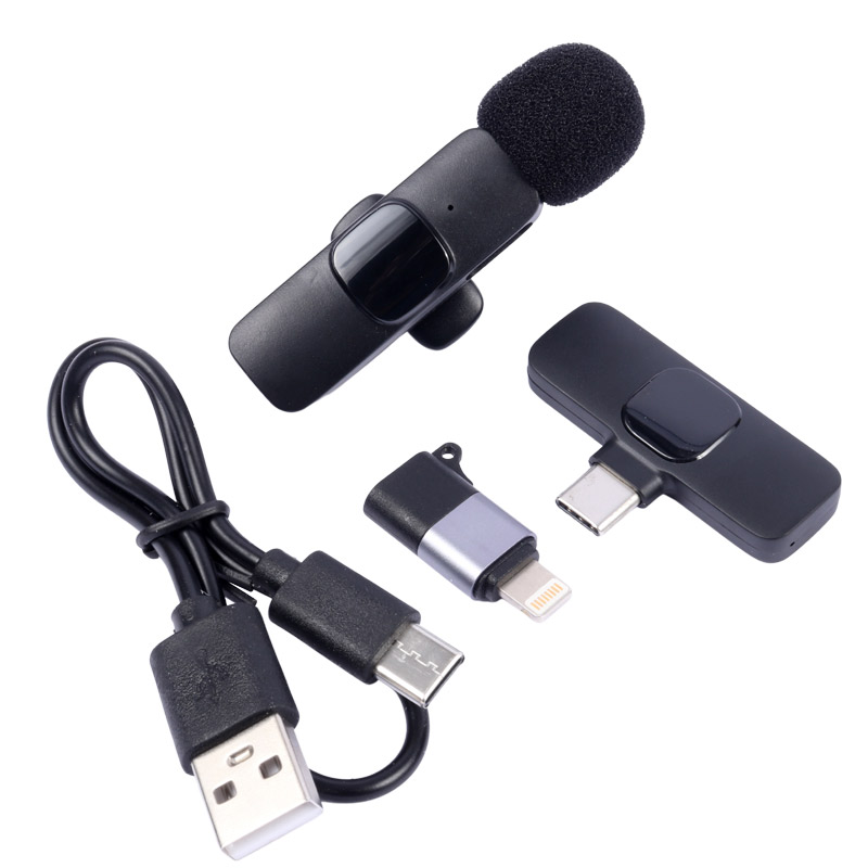 میکروفون یقه ای بی سیم K9 + تبدیل Type-C to Lightning