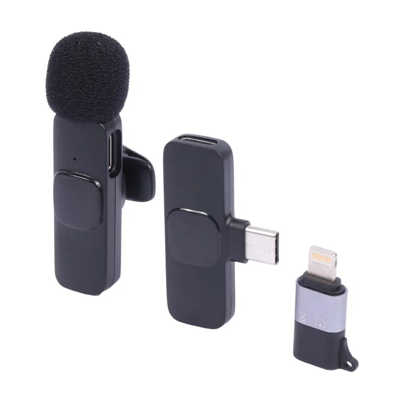 میکروفون یقه ای بی سیم K9 + تبدیل Type-C to Lightning
