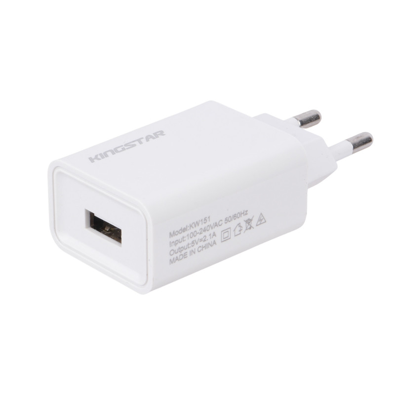 شارژر دیواری KingStar KW151i 2.1A 10.5W + کابل آیفونی